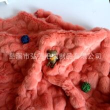 现货供应 全腈纶 压花 獭兔毛 割圈绒 小毛皮 长丝绒人造毛绒面料