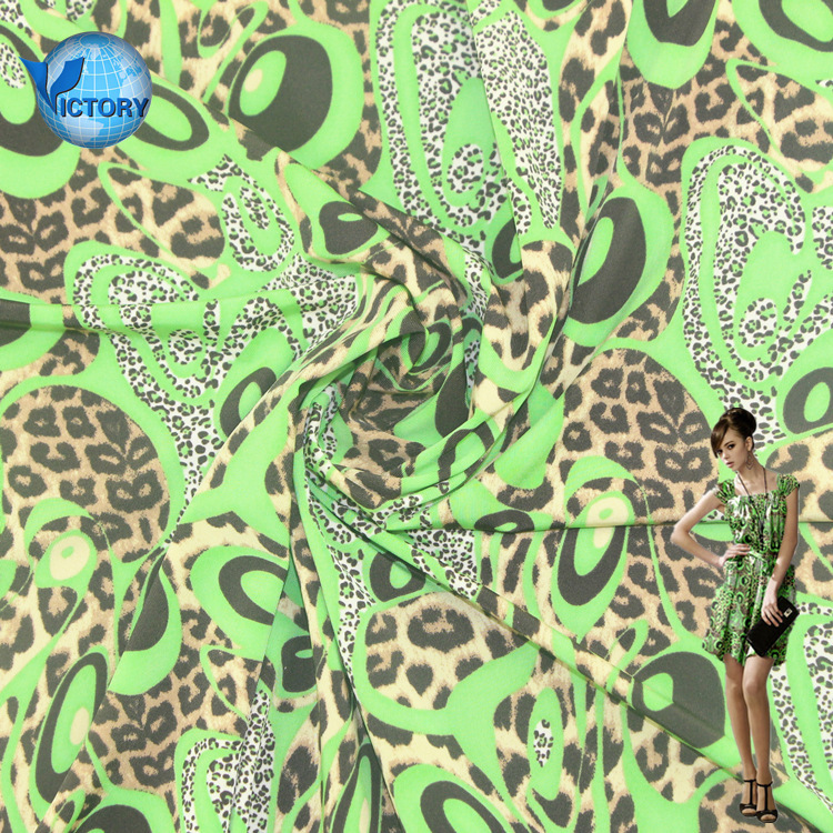 针织纬编泳装面料半光锦氨纶弹力印花单面布汗布