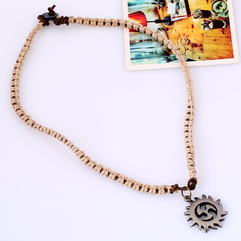 European and American style popular vintage woven beach menu0027s necklace