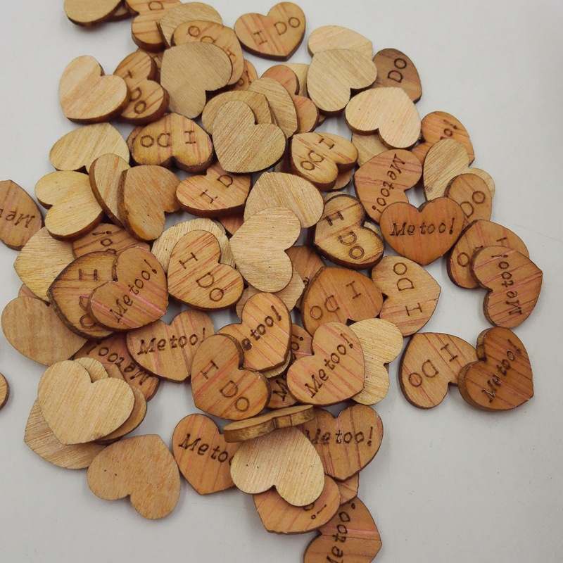 爱心复古纽扣 儿童贴片拼图木纽扣 无孔心形贴画扣