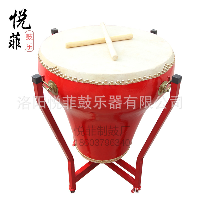 悦菲花盆鼓定音鼓牛皮红鼓花瓶鼓仿古家具京剧戏剧鼓堂鼓
