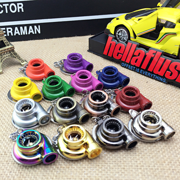 Car Modified Turbo Keychain Creative Rotary Blade Supercharger Car
