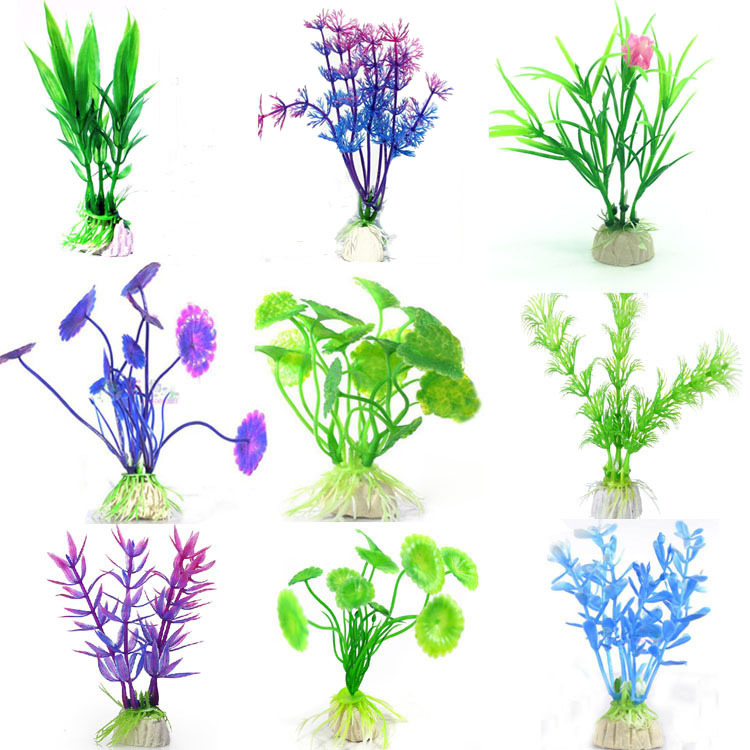 鱼缸造景仿真水草美化布景水族箱鱼缸装饰品中前景造景假水草摆件|ru