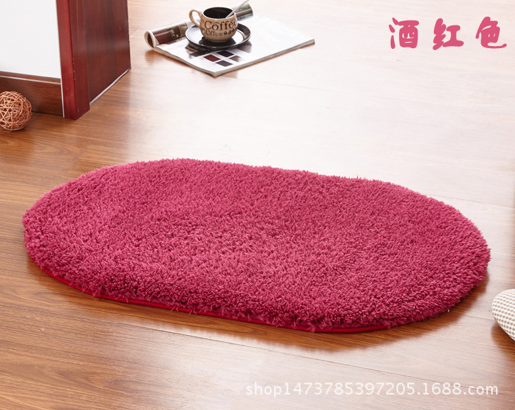 Venta al por mayor simple hogar lambswool dormitorio ovalada alfombra sala de estar baño cocina antideslizante estera cojín estera del pie estera de la puerta
