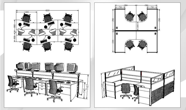 屏风隔断办公桌