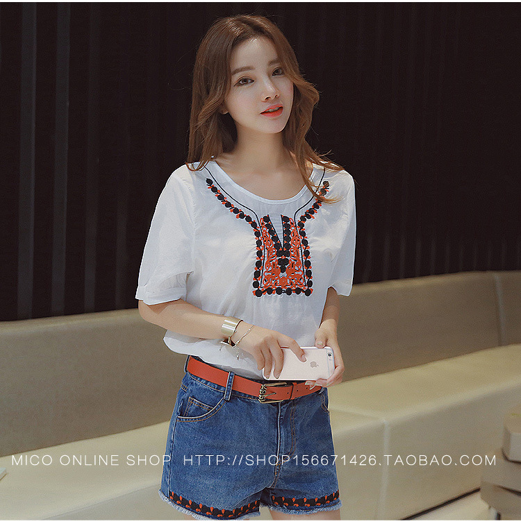 送腰帶牛仔短褲_32