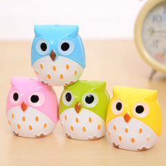 Creative cute owl pencil sharpener children student cartoon pencil sharpener double hole pencil sharpener