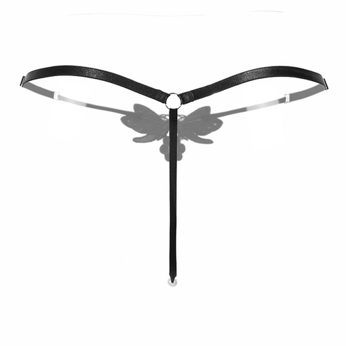 Luxurious embroidered pearl sexy underwear for women transparent temptation thong low waist adjustable size T pants 2146