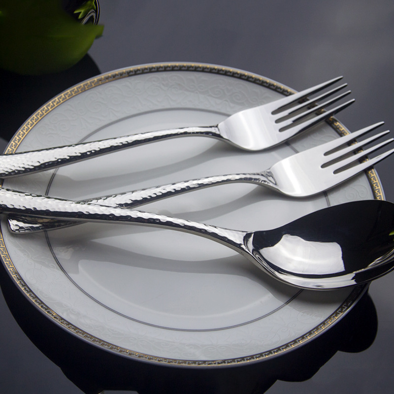 現貨出口高檔酒店不鏽鋼錘印餐具套裝刀叉勺優質品牌牛排刀黃油刀