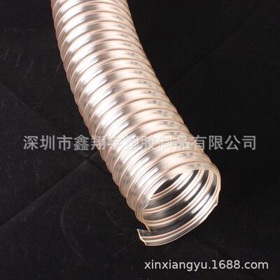 厂家批发卫生级防静电吸尘除尘管,pu透明钢丝伸缩软管120mm|ms