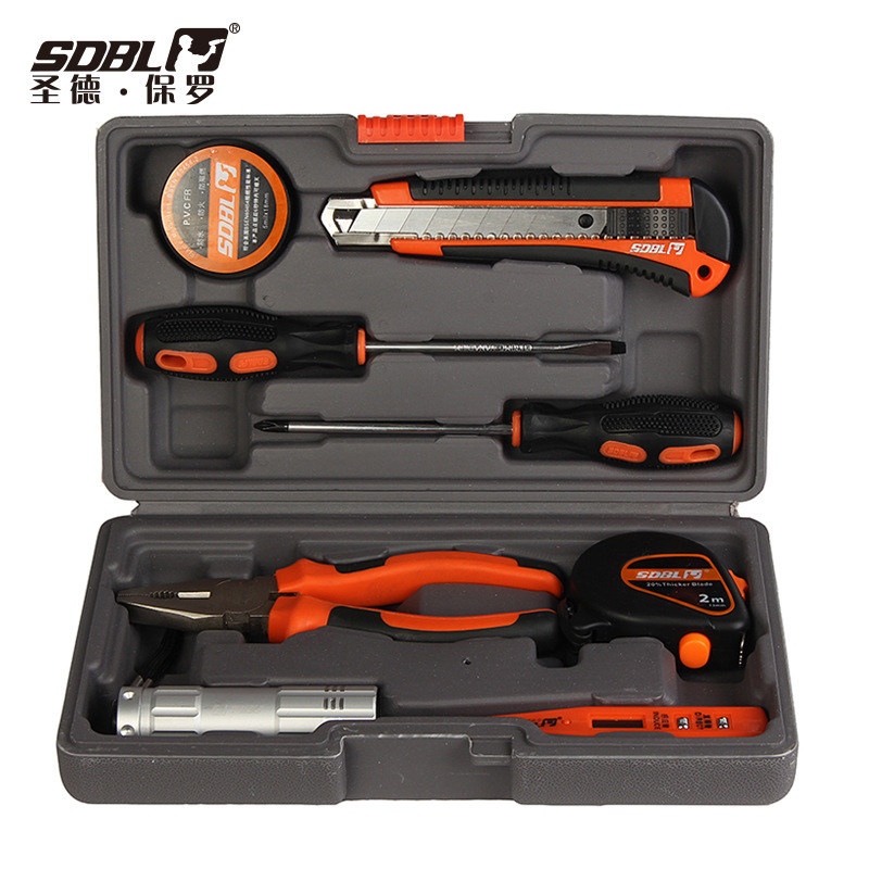 圣德保罗9件工具组合车用家用手动五金实用工具箱工具包SD-007-b