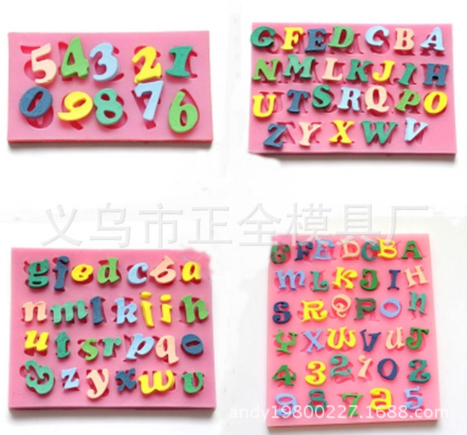 3 Piece Set Of Upper And Lower Case Alphanumeric Silicone Flip Cake Mold Chocolate Super Light Clay Drop Soap Mold