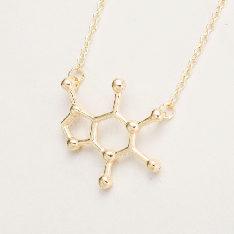 New Fashion Chemical Molecular Pendant Necklace Pentagram Molecular Necklace Wholesale display picture 19