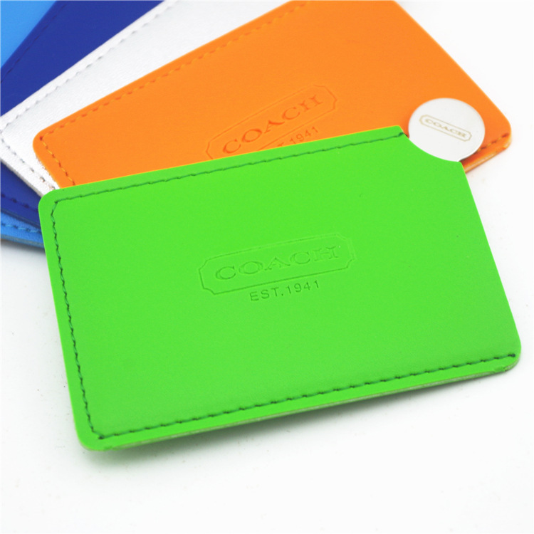 Mini espejo cosmético de acero inoxidable espejo resistente a la caída espejo portátil de dibujos animados de mano pequeño espejo logotipo imprimible