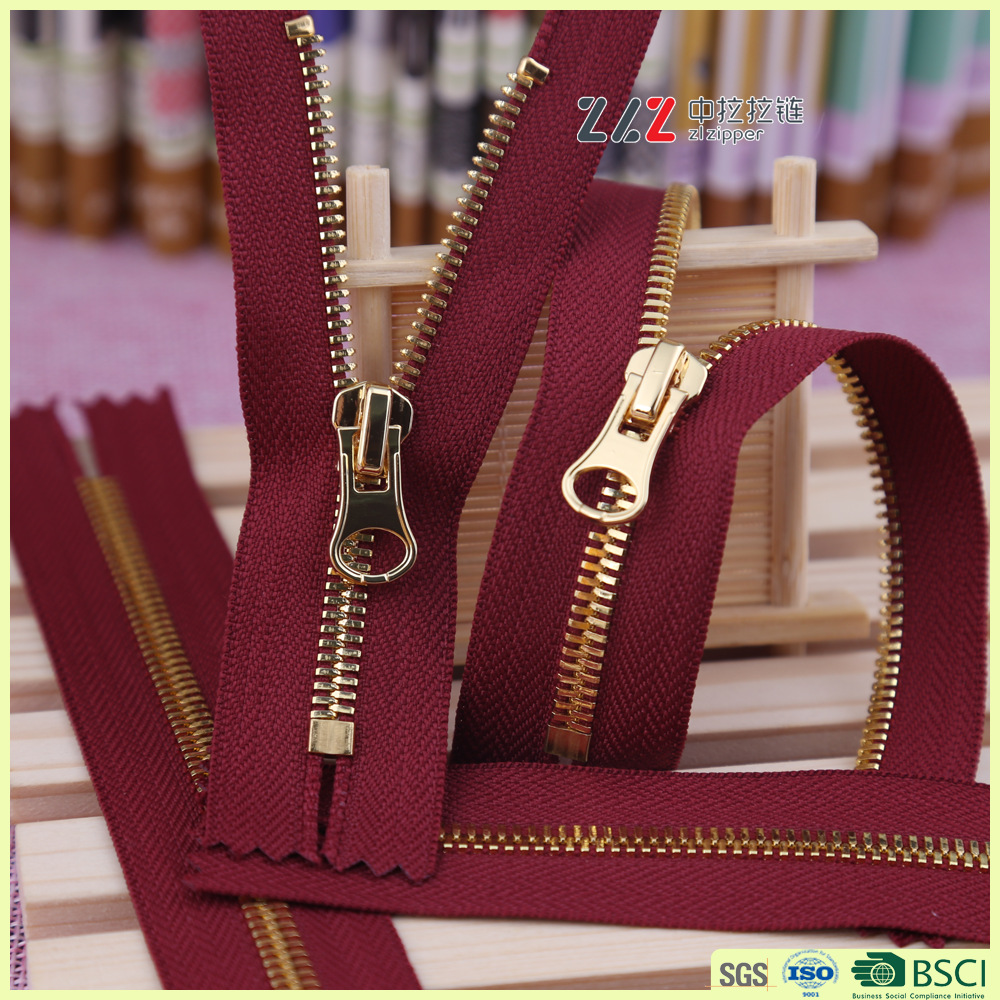 3#磨光双点金属拉链 服装手袋箱包拉链 牙色可
