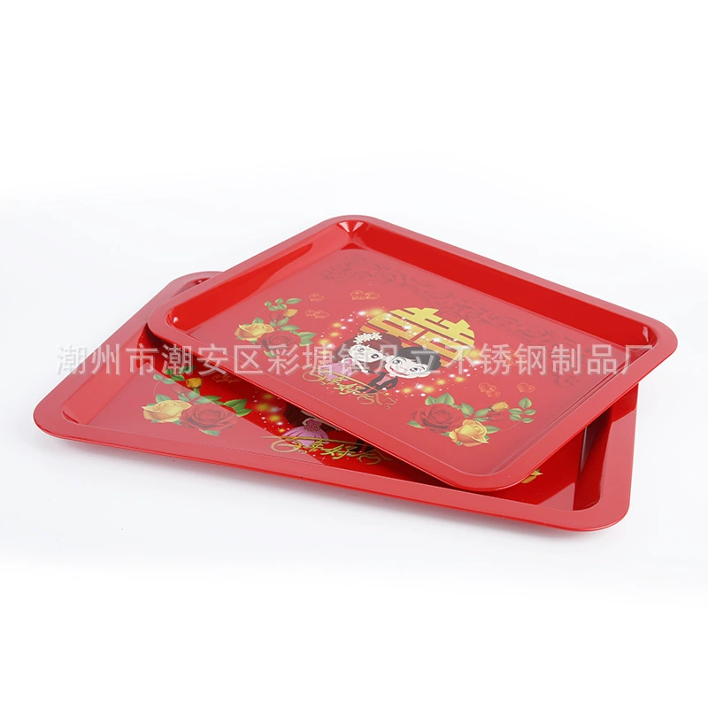 Manufacturers supply Macau Iron Hi celebrate red disk double happy red square festive wedding red pallet