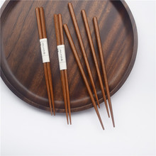 家用新品圆六角筷夫妻筷 日式手工切片龟甲筷子 无漆实木双枪筷子