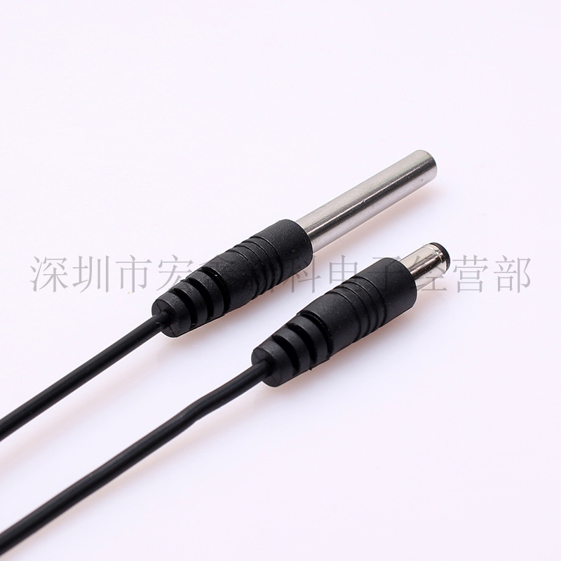 水族箱 注塑6*50圆柱体 带5.5DC插头  100K3950 温度传感器