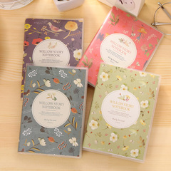 Korean stationery flower and bird color writing book PVC rubber sleeve notepad wholesale creative small notebook pocket notebook