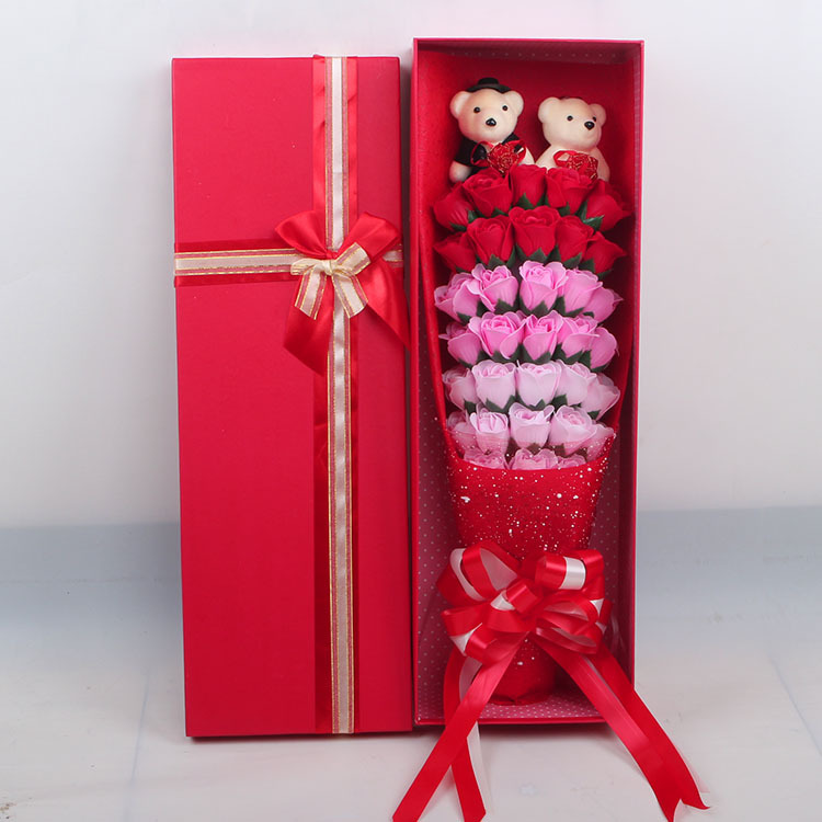 33支红渐变 情侣熊