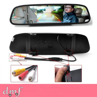 4.3寸后视镜车载显示器    超高清倒车影像液晶显示器 可接DVD