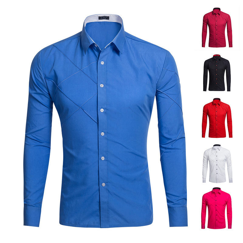 casual Dress suit shirts for male long sleeve shirt men shirt in the autumn