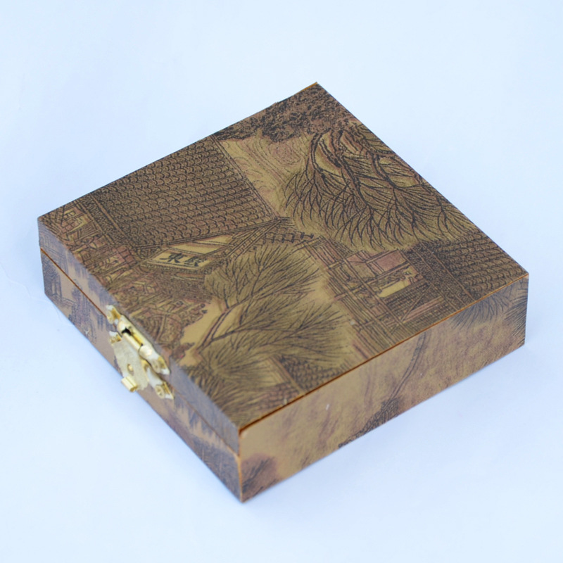木质包装盒 仿古清明上河图手链手镯盒首饰饰品包装
