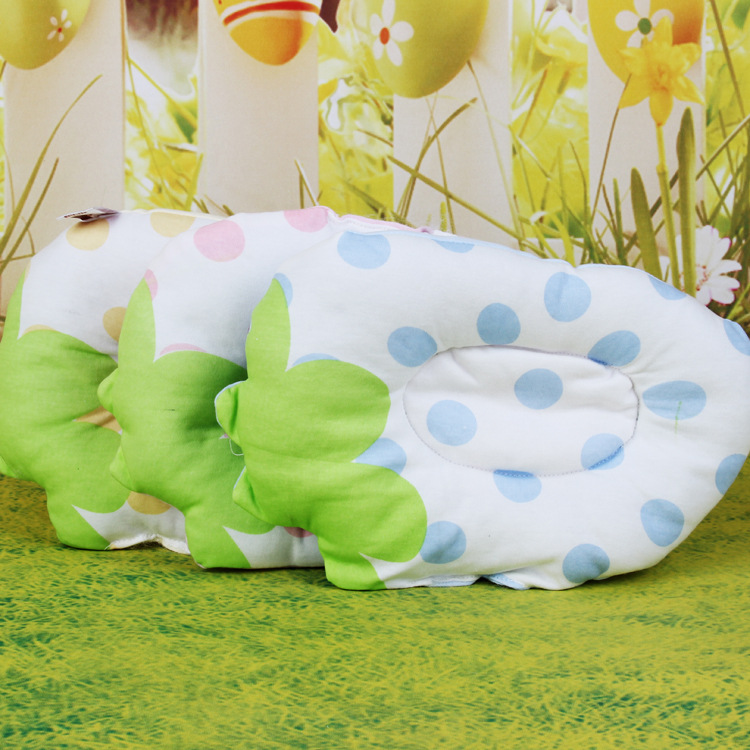 晨婴乐园29X19CM 纯棉双面布贝壳婴儿定型枕 新生儿枕头C8256|ru