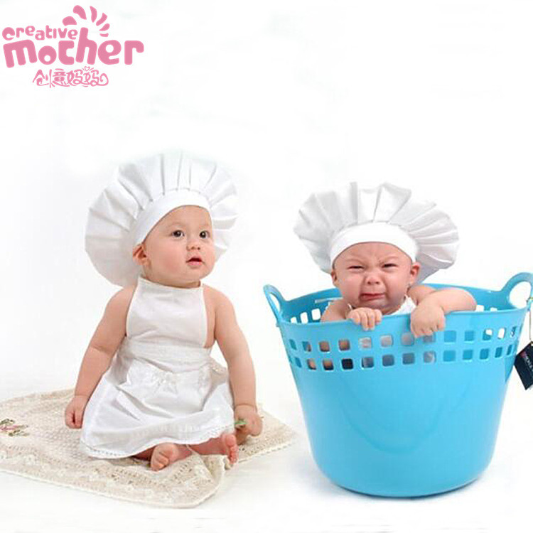 Creative mother children's chef hat apro...