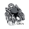 Retro ring, resin, jewelry, accessory, European style, flowered, silver 925 sample, wholesale