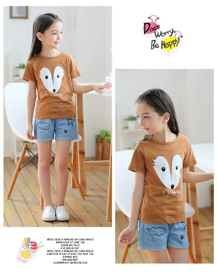 2016女童夏t恤 韓版女童t恤廠傢批發 時尚純棉外貿女童短袖t恤