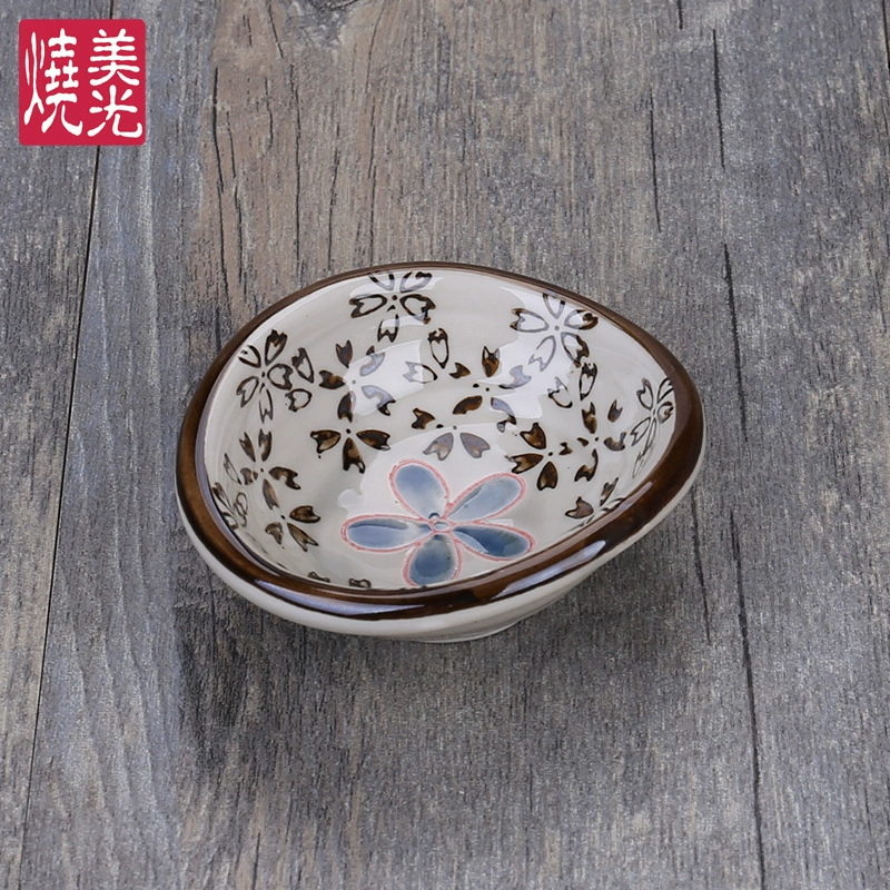 Керамическая плоская тарелка для соусов с рисунком в японском стиле Meiguang Boiled Hand-painted - стиль - маленькая творческая посуда для соусов