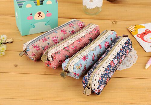 Small fresh and elegant stationery bag, elegant forest style, simple stationery box, polka dot floral pencil bag