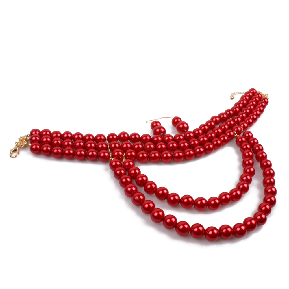 Occident and the United States pearlNecklace Set (Gold)NHCT0012-Gold