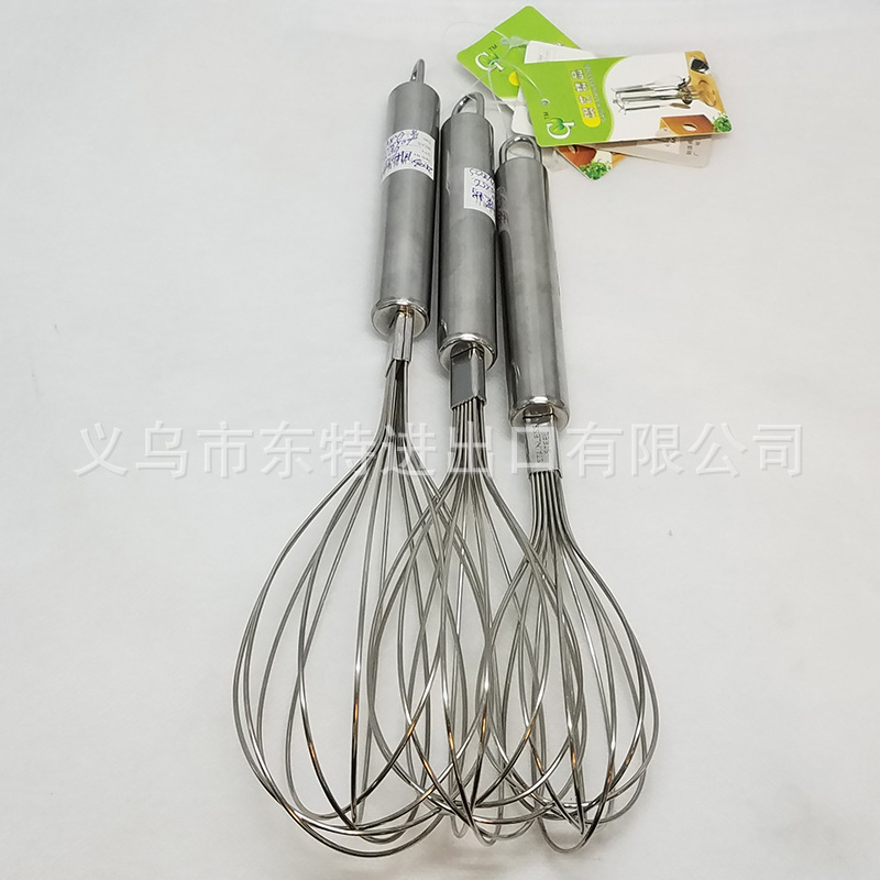 Factory direct sales of stainless steel egg beaters, steel-handled household baking supplies, manual egg beaters detail image 7