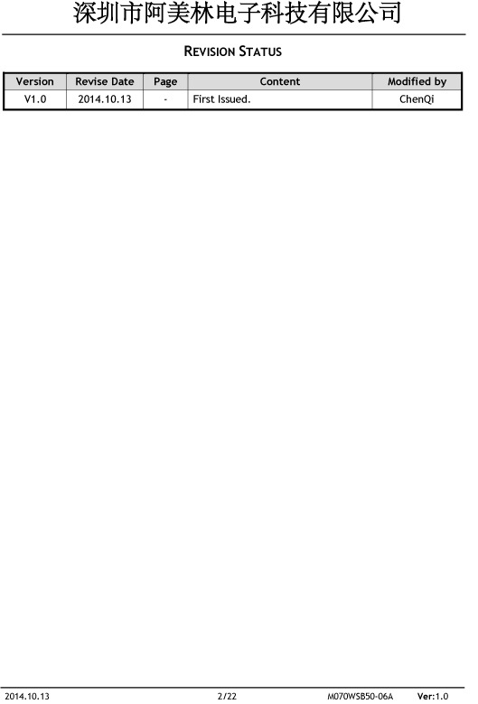 深圳市阿美林电子科技-7寸1024X600-FRD070WS