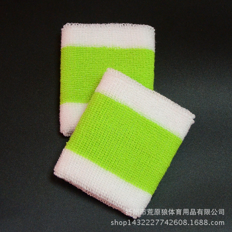条纹夹色涤棉毛巾护腕多色羽毛球篮球吸汗护腕可加LOGO淘宝赠品
