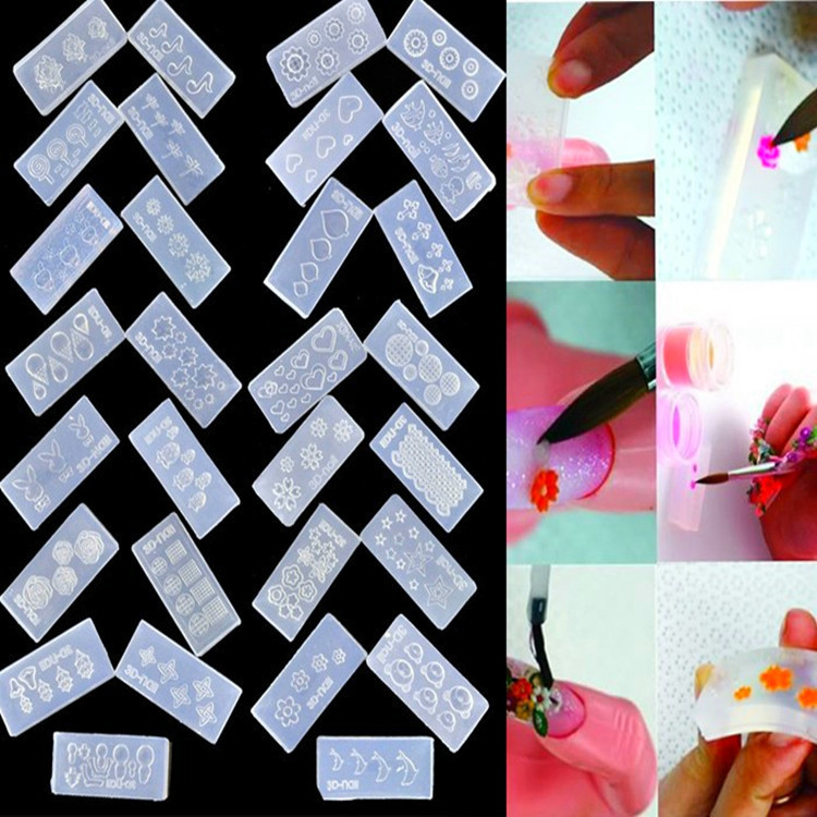 Manicure 3d Carved Silicone Mold Little Red Book diy Embossed Drop Glue Mold Flower Bow Nail Jewelry