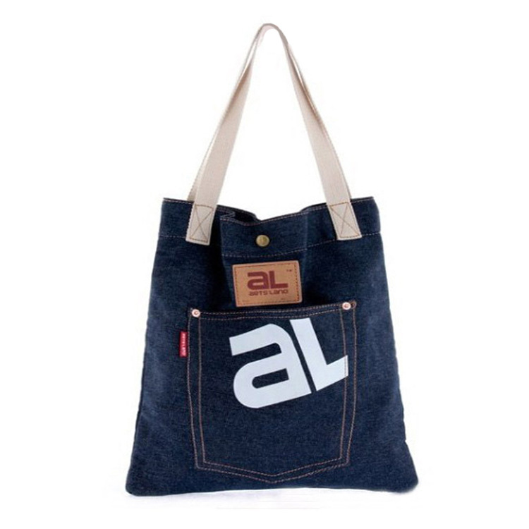 2017时尚女包单肩包大容量水洗牛仔布包环保购物袋厂家批发定做