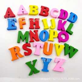 工厂批发木质彩色英文字母木块DIY创意数字木片儿童早教益智玩具