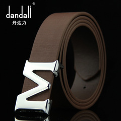 Dandali manufacturer wholesale business smooth buckle belt men's imitation leather belt Korean style letter buckle dropshipping