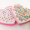 Hypoallergenic earrings heart-shaped from pearl, Korean style, wholesale, 36 pair