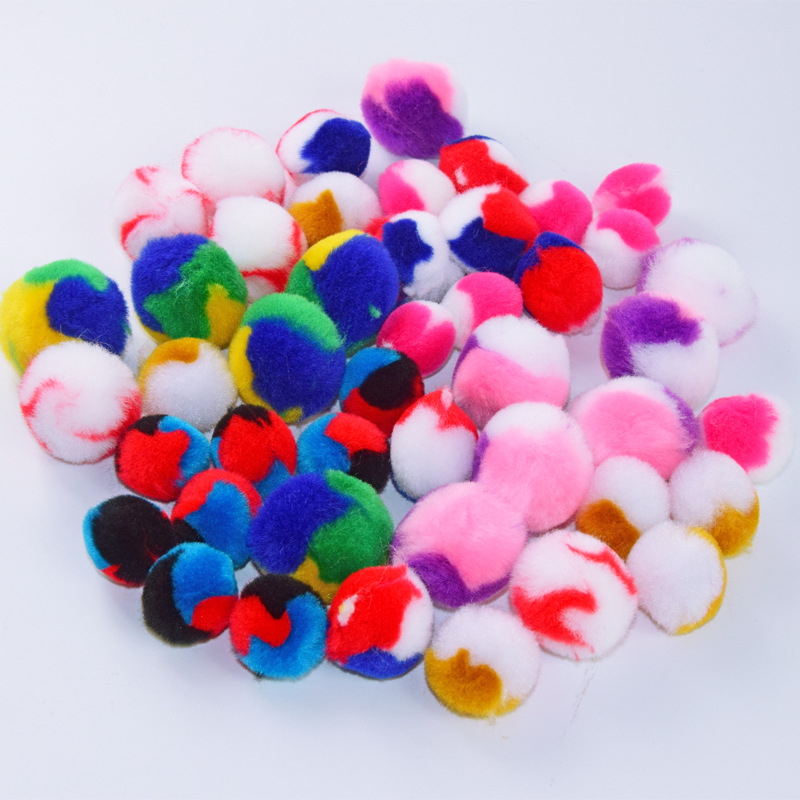 双色绒球混色毛绒球开司米球双色亚克力毛球混色压克力毛球