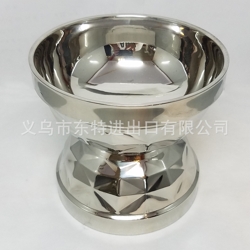 Factory direct sales of stainless steel diamond bowls, non-magnetic double-layer new anti-scald bowls, diamond-shaped welded edge bowls, high-end tableware detail image 6