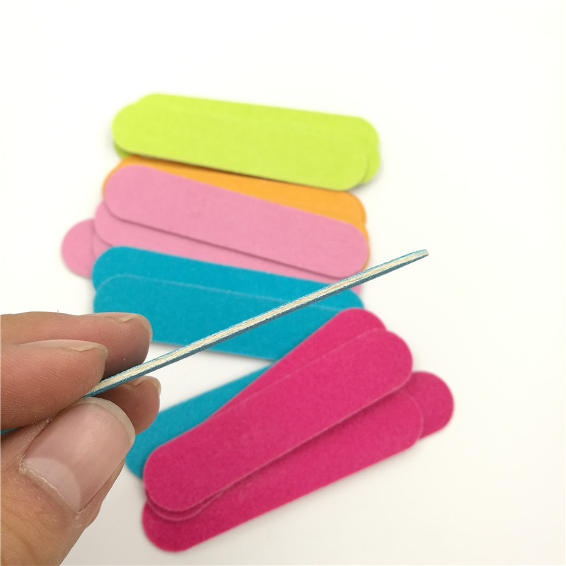 Multi-Color mini chip de madera lima de uñas desechables lima de uñas manicura belleza artefacto