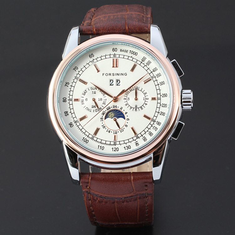 Forsining Mechanical Watch For Men With Calendar And Solar Power_voghion.com
