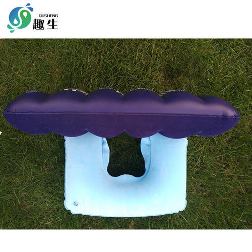 Portable outdoor travel inflatable pillow factory direct sales flocked comfortable nap square pillow camping pillow