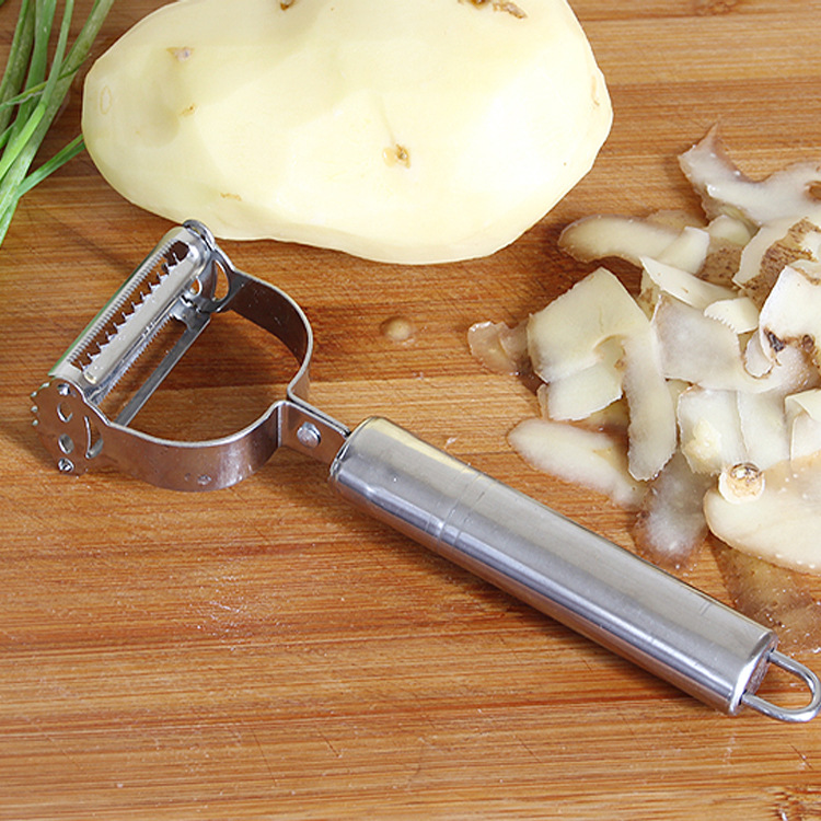 Pelador y rallador de acero inoxidable de doble cabeza 