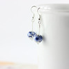 Blue and white ethnic ceramics, classic earrings, accessory, porcelain jewelry, ethnic style, Korean style, wholesale