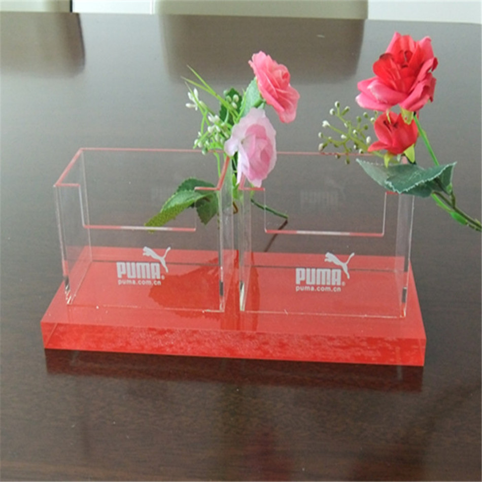 桌面高档亚克力展示架名片架1公分底座印刷LOGO多用途资料 展示盒